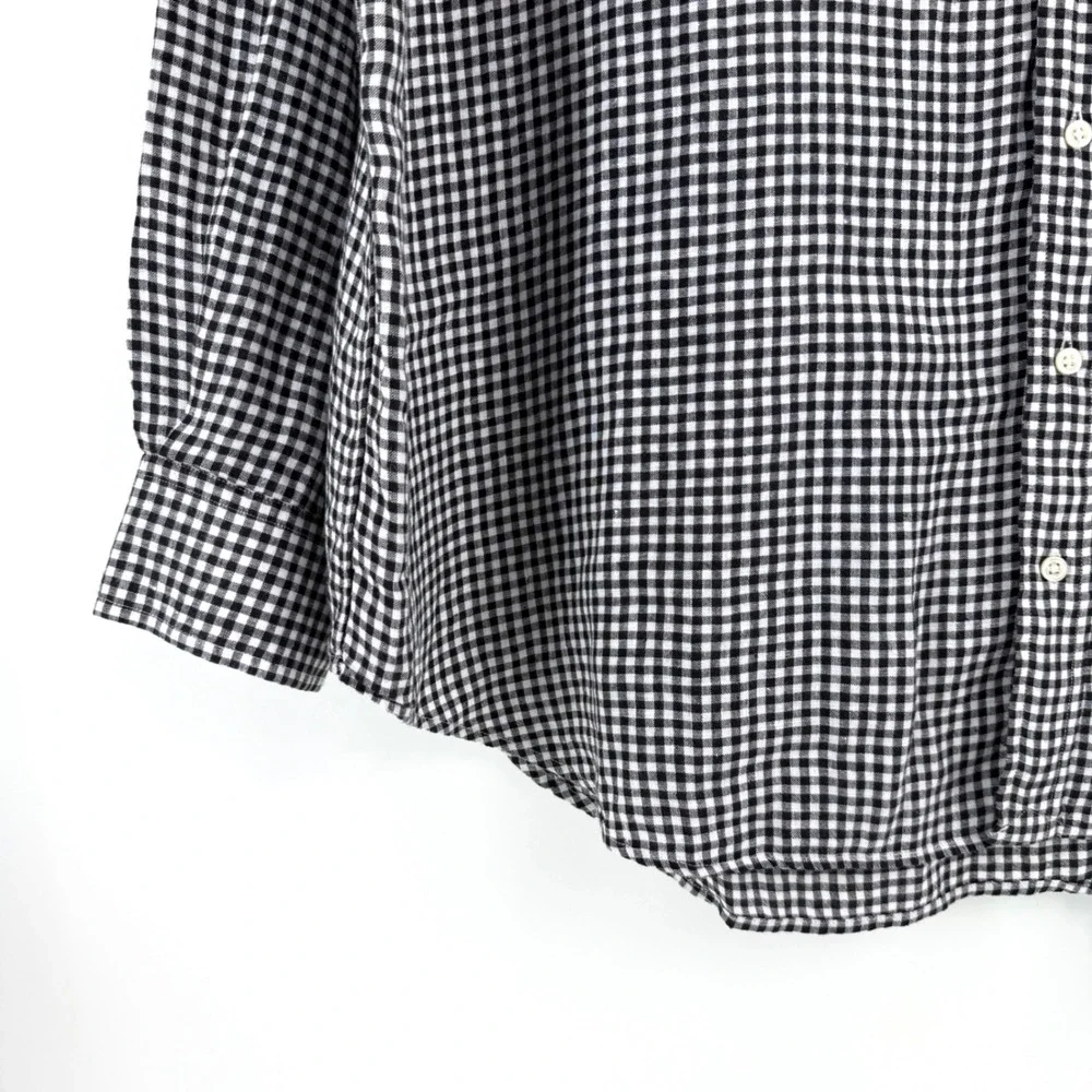 Polo Ralph Lauren Gingham Linen Shirt 3XB Big Linen Black White Preppy Style